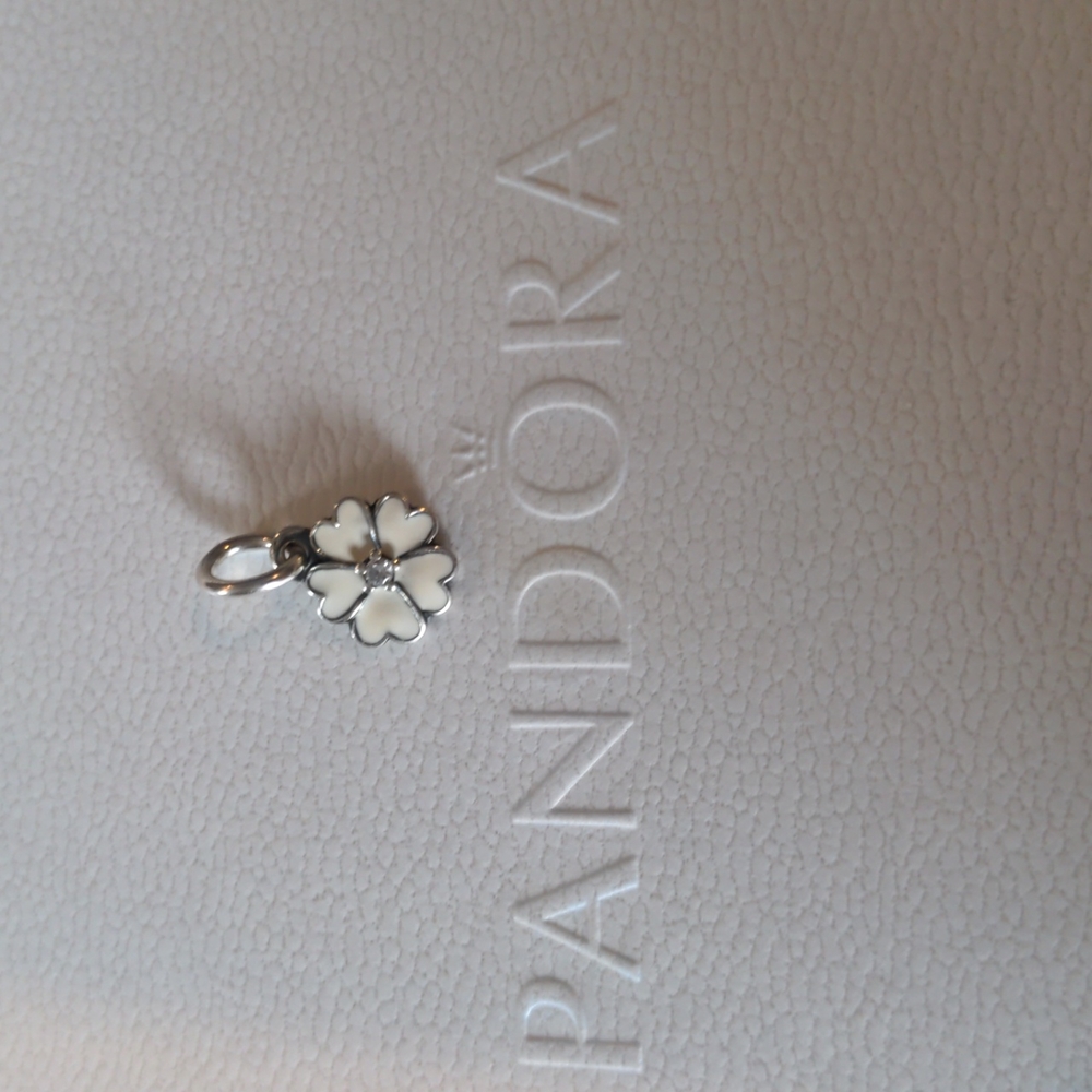 Pandora white flower charm, never worn